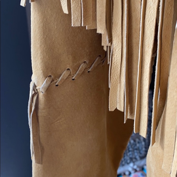 Arella leather Boho Fringe jacket large - Picture 6 of 8